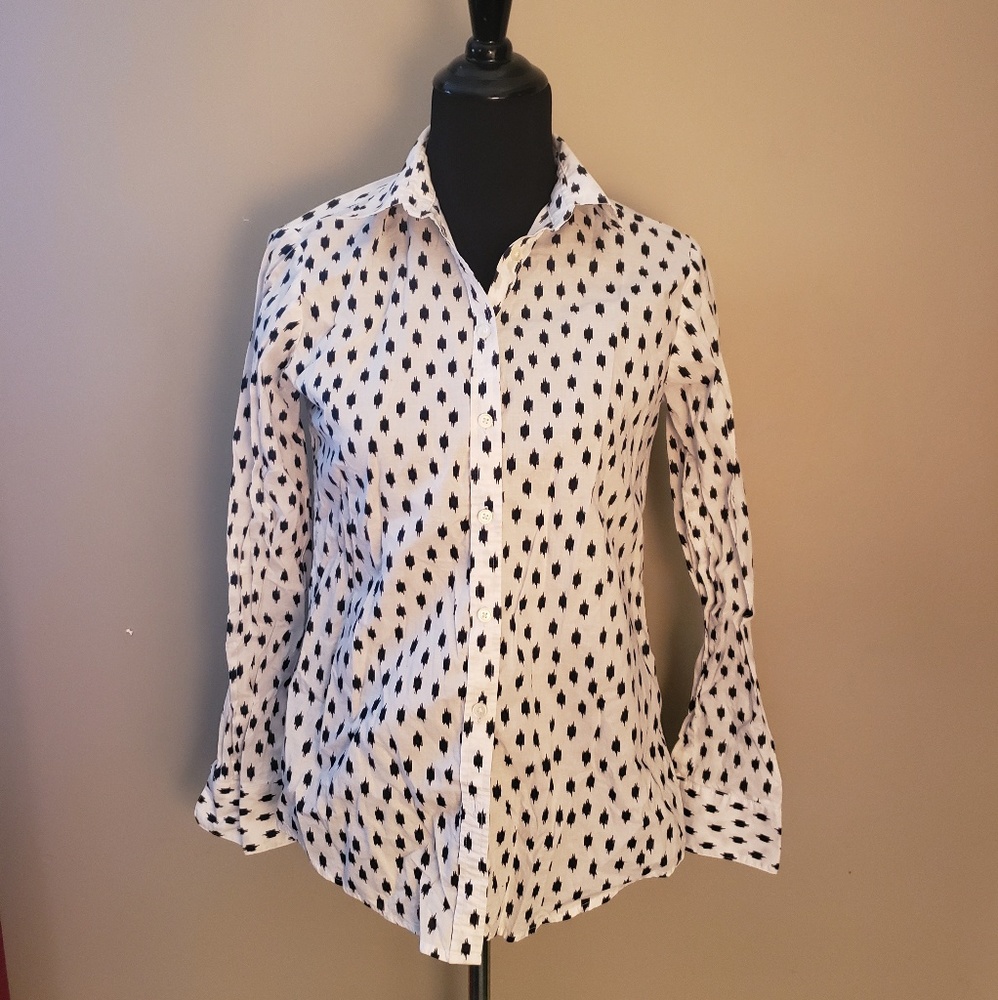 Navy and White Button Down Shirt